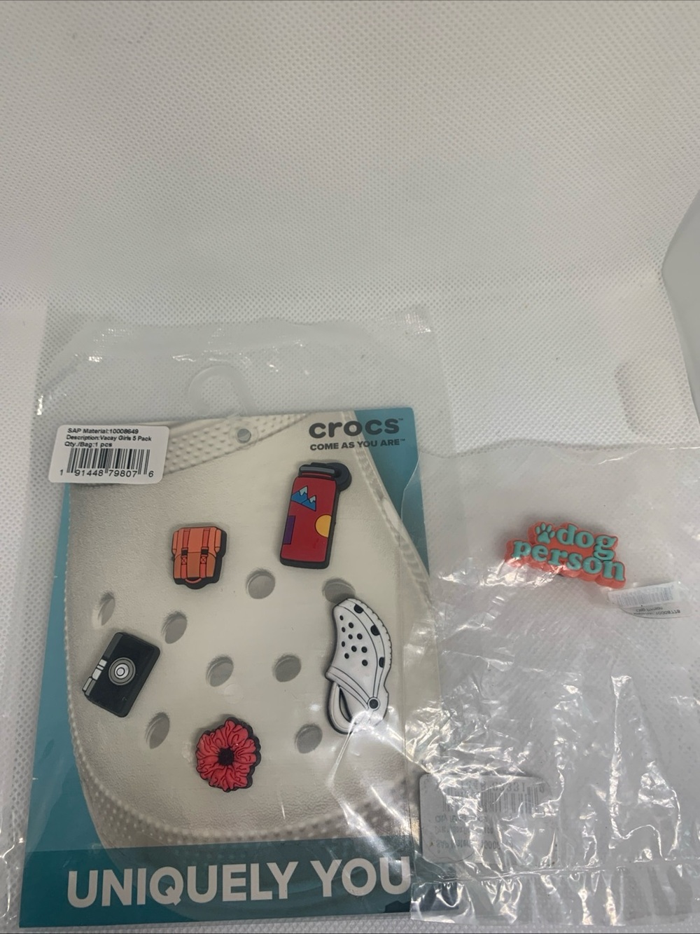 Crocs White Jibbitz Charm Pack of 6
